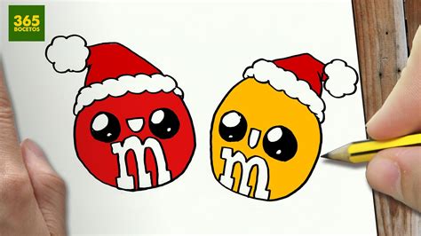 dibujos de m|COMO DIBUJAR M&M´S PARA NAVIDAD PASO A .